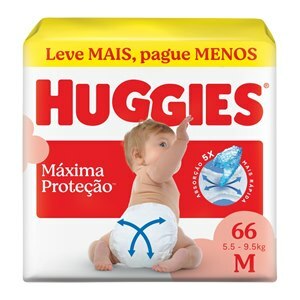 Fralda Huggies Máxima Proteção M 66 Unidades
