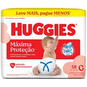 Fralda Huggies Máxima Proteção G - 58 Unidades