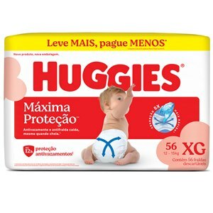Fralda Huggies Máxima Proteção Xg - 56 Unidades