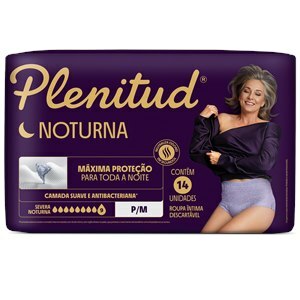 Roupa Íntima Descartável Plenitud Máxima Absorção Noturna P/M 14 Unidades