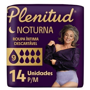 Roupa Íntima Descartável Plenitud Máxima Absorção Noturna P/M 14 Unidades