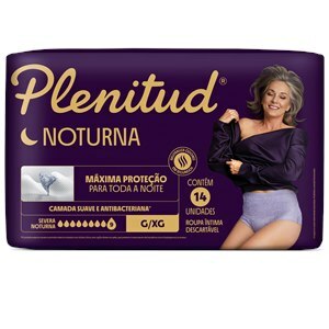 Roupa Íntima Descartável Plenitud Máxima Absorção Noturna G/Xg 14 Unidades