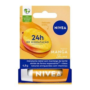Hidratante Labial Nivea Manga Shine Com Manteiga Karité E Óleos Naturais 4,8G