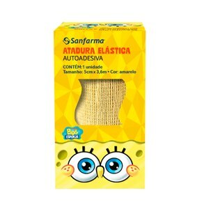 Atadura Elástica Autoadesiva Bob Esponja Sanfarma 1 Unidades