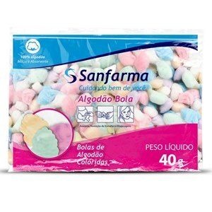 Algodão Bolas Coloridas Sancare 40G