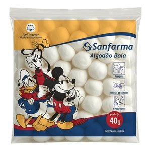 Algodão Bola Mickey Sanfarma 40G