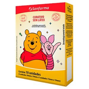 Curativo Sem Látex Pooh Sanfarma 10 Unidades