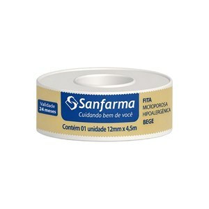 Fita Microporosa Sanfarma 12Mm X 4,5M Bege