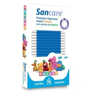 Hastes Flexíveis Pocoyo Sancare 75 Unidades