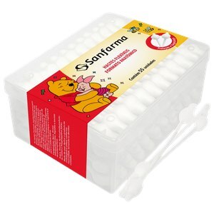 Hastes Flexíveis Pooh Sanfarma Baby 55 Unidades