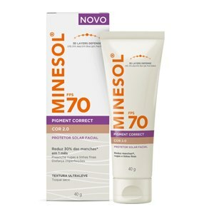 Protetor Solar Facial Minesol Pigment Correct Fps 70 Cor 2.0 40G