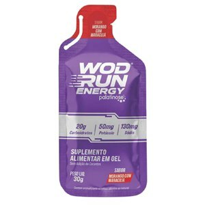 Energy Gel Carboidrato Wod Run Sabor Morango Com Maracujá 30G