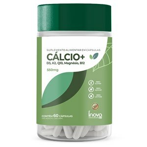 Cálcio + D3 + K2 + Q10 + Magnésio + B12 550Mg Inova Vit 60 Cápsulas