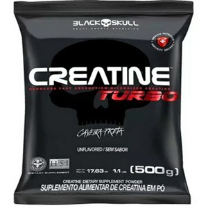 Creatine Turbo Black Skull Sem Sabor Refil 500G