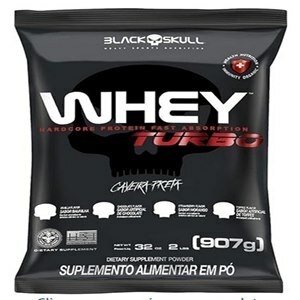 Whey Protein Turbo Black Skull Sabor Baunilha Refil 907G