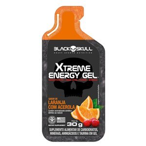 Xtreme Energy Gel Black Skull Laranja Com Acerola 30G