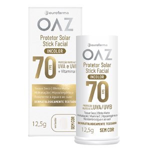 Protetor Solar Facial Fps70 Stick Incolor Oaz 12,5G