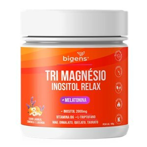 Tri Magnésio Inositol Relax + Melatonina Sabor Laranja + Camomila + Lavanda 180G