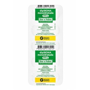 Dipirona 500mg 10 Comprimidos - Vitamedic Genérico (Novalgina)