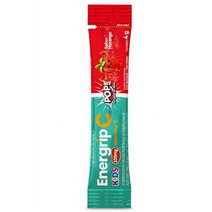 Vitamina C Energrip C Kids 250mg Pop Sabor Morango 4g
