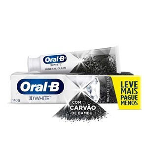 Creme Dental Oral-B 3D White Mineral Clean Com Carvão De Bambu 140G Leve Mais Pague Menos