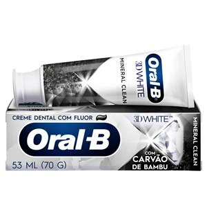 Creme Dental Oral-B 3D White Mineral Clean Com Carvão De Bambu 70G