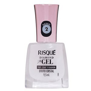Esmalte Risqué Diamond Gel 9,5ml - Top Coat Fixador Efeito Cristal 9,5ml