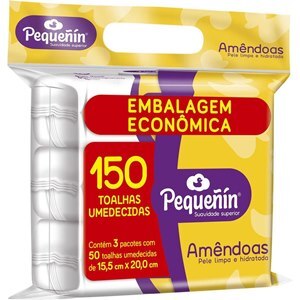 Toalhas Umedecidas Pequeñín Amêndoas 150 Unidades
