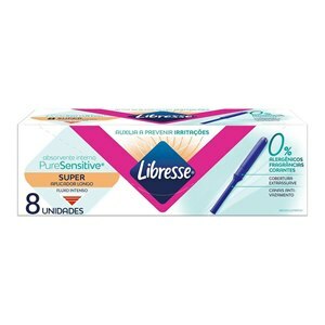 Absorvente Interno Libresse Pure Sensitive Super Aplicador Longo 8 Unidades