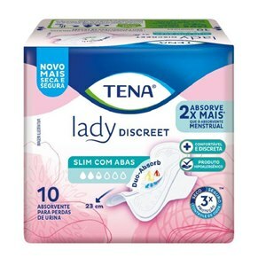 Absorvente Geriátrico Tena Lady Discreet Slim Com Abas - 10 Unidades