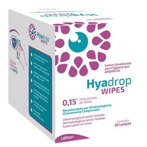 Hyadrop Wipes Lenços Umedecidos Para Pálpebras - 30 Unidades