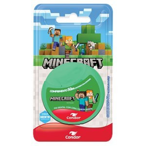 Fio Dental Infantil Condor Minecraft Menta 50 Metros