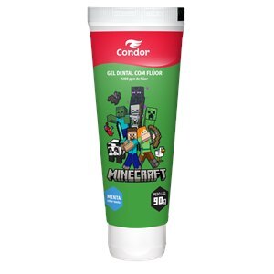 Gel Dental Infantil Condor Minecraft Com Flúor Menta 90g