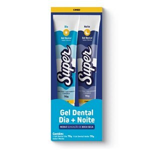 Super Gel Dental Dia E Noite Sabor Menta 70g Cada Kit