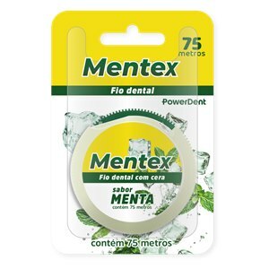 Fio Dental Mentex Sabor Menta Powerdent 75 Metros