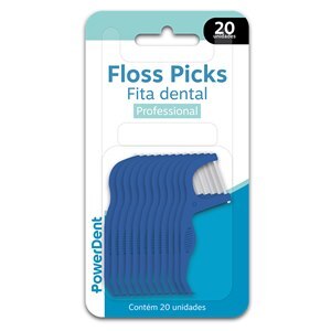 Fio Dental Floss Picks Powerdent 20 Unidades