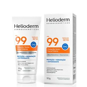 Protetor Solar Facial Helioderm Sem Cor Fps99 50g