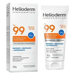Protetor Solar Facial Helioderm Sem Cor Fps99 50g