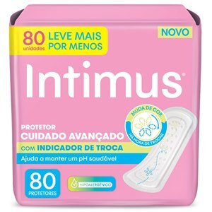 Protetor Diário Intimus Indicador De Troca Sem Abas 80 Unidades