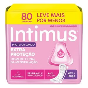 Protetor Diário Intimus Longo Extra Proteção 80 Unidades
