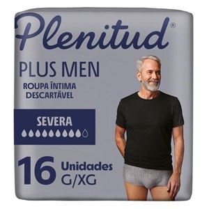 Roupa Íntima Descartável Plenitud Plus Men G/Xg 16 Unidades