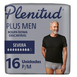 Roupa Íntima Descartável Plenitud Plus Men P/M 16 Unidades