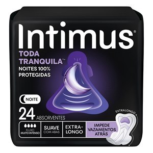 Absorvente Intimus Noturno Toda Tranquila Suave Com Abas 24 Unidades