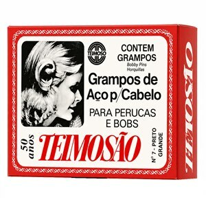 Grampos Para Cabelo Teimosão Preto 50 Unidades 