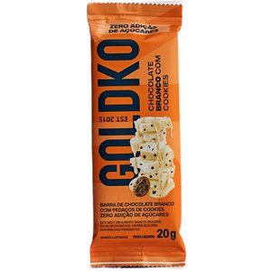 Barra De Chocolate Branco + Cookies Goldko 20g