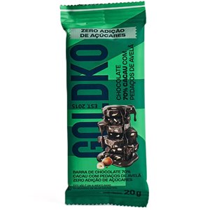 Barra De Chocolate 70% Cacau Com Avelã Goldko 20g