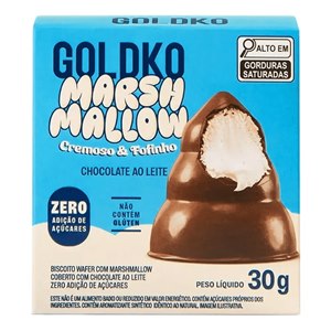 Biscoito Wafer Com Marshmallow + Chocolate Ao Leite Goldko 30g