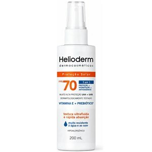 Protetor Solar Spray Helioderm 3 em 1 Fps 70 200ml