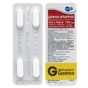 Paracetamol 750Mg 4 Comprimidos - Ems - Genérico