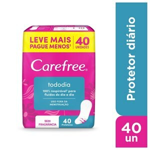 Protetor Diário Carefree Todo Dia Respirável Sem Perfume Leve Mais Pague Menos 40 Unidades